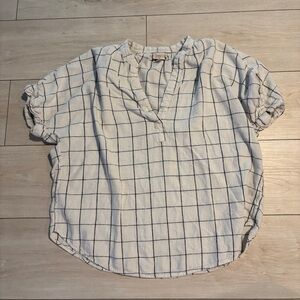 A New Day White and Black Checkered Women's Top